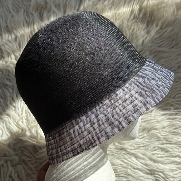 Patricia Underwood Black Gray Color Block Straw Horse Show Bucket Hat One Size main image 5